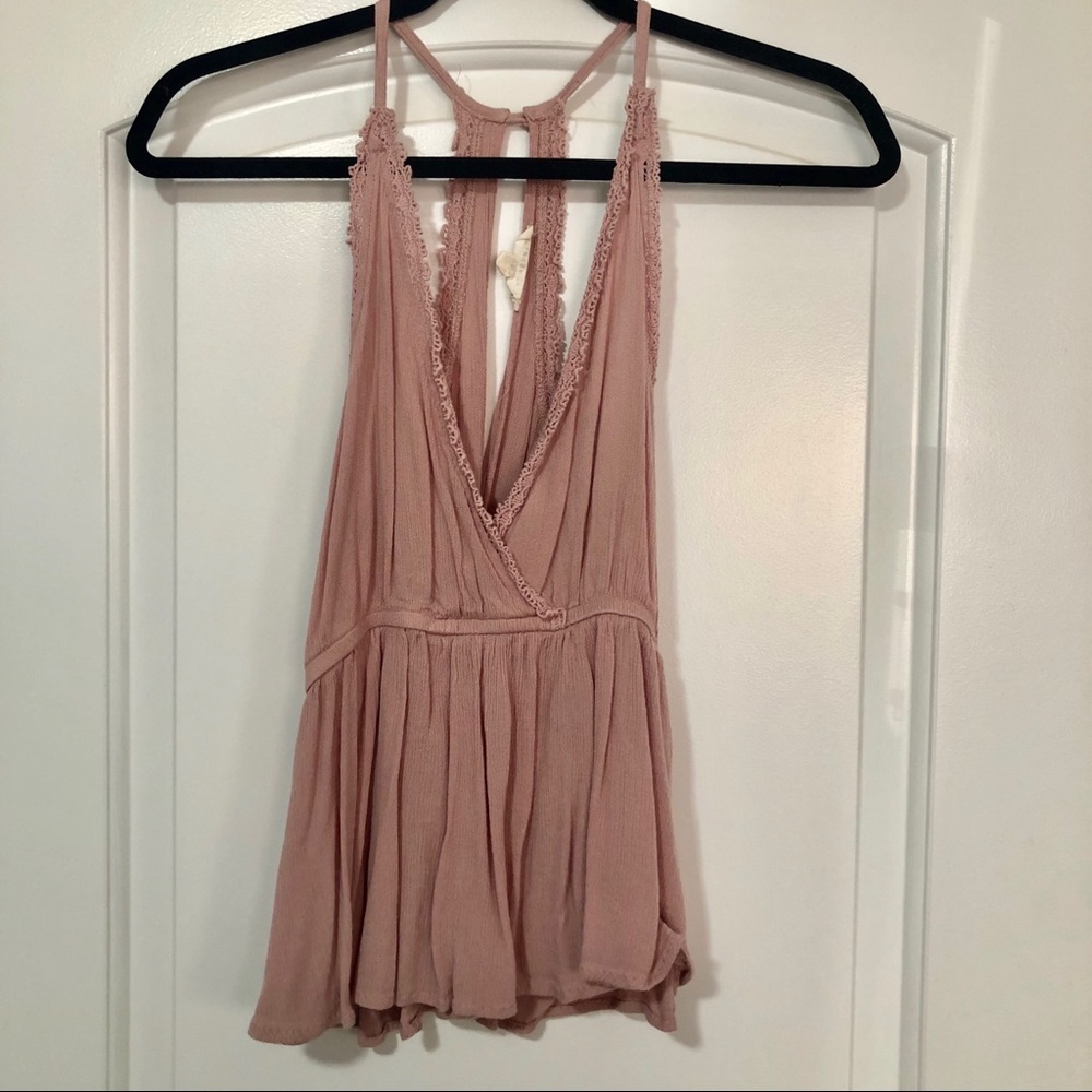 Pale pink babydoll/ peplum tank top